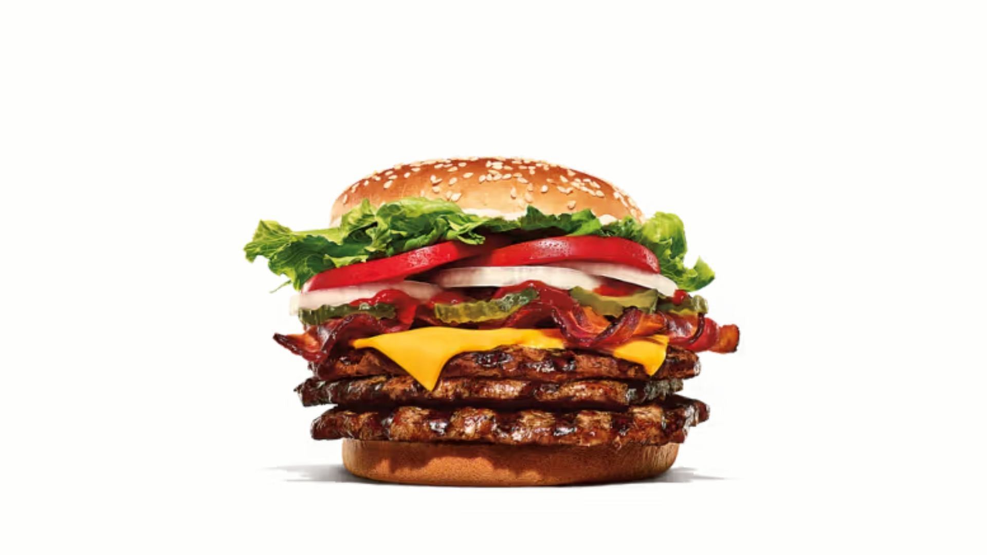 The Triple Whopper can be ordered without bacon and cheese as well (Image via Burger King)