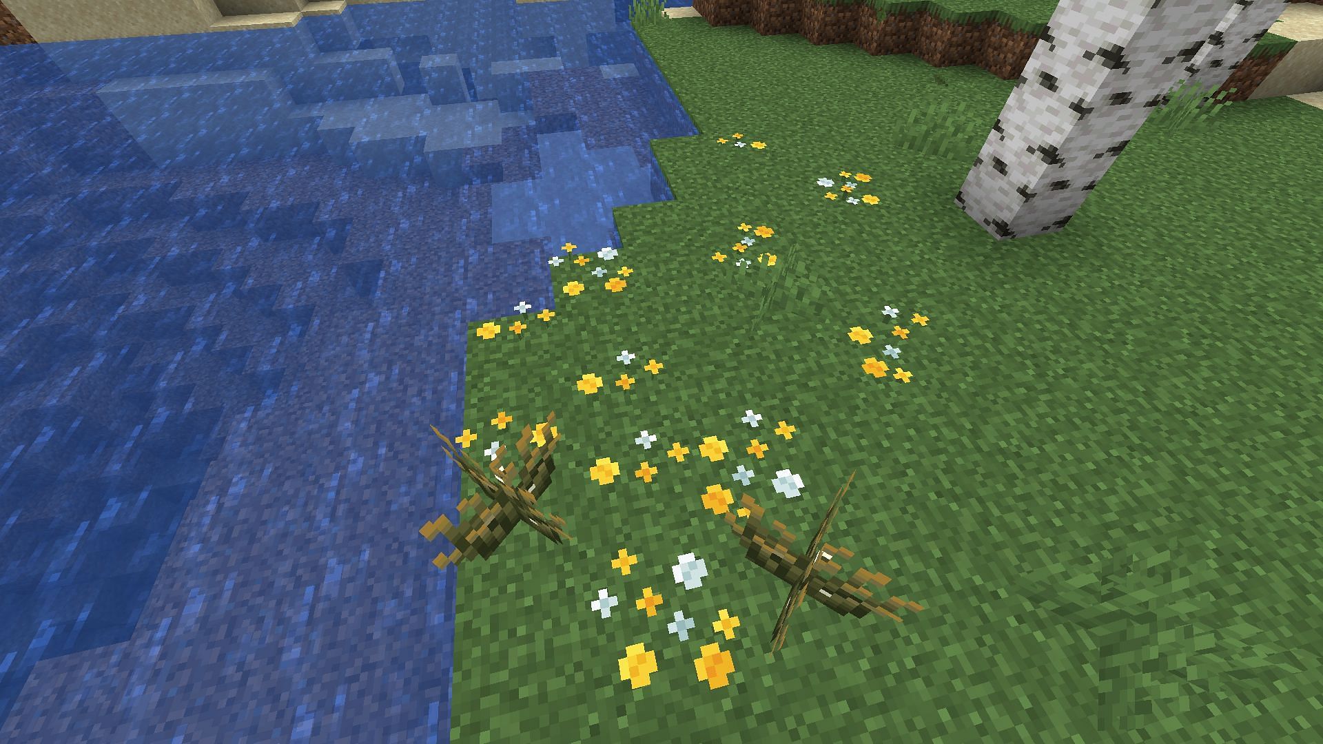 Pretty wildflowers! Take a second to admire them (Image via Mojang &amp; Sportskeeda Gaming)