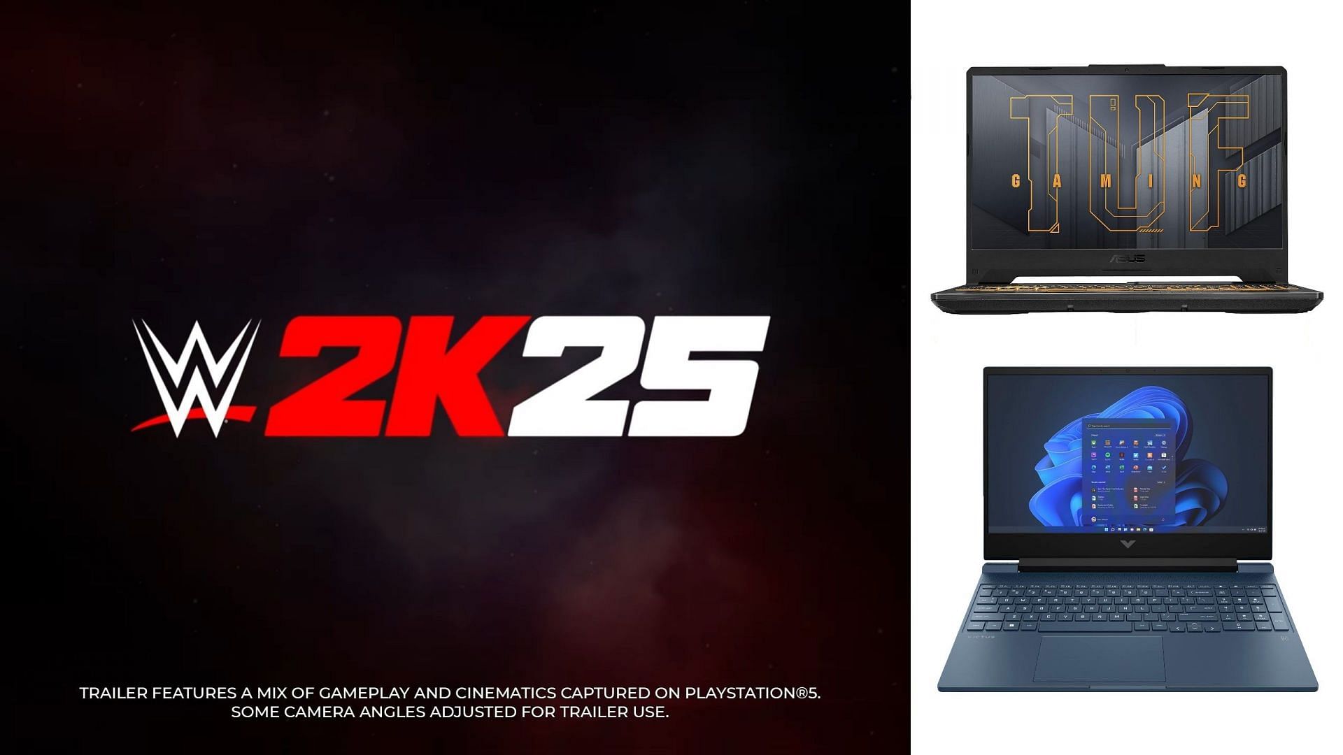 Picture of WWE 2K25 with HP Victus 15 and ASUS TUF Gaming A15