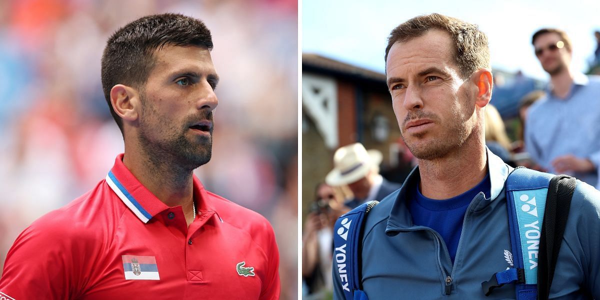 Novak Djokovic (L) and Andy Murray