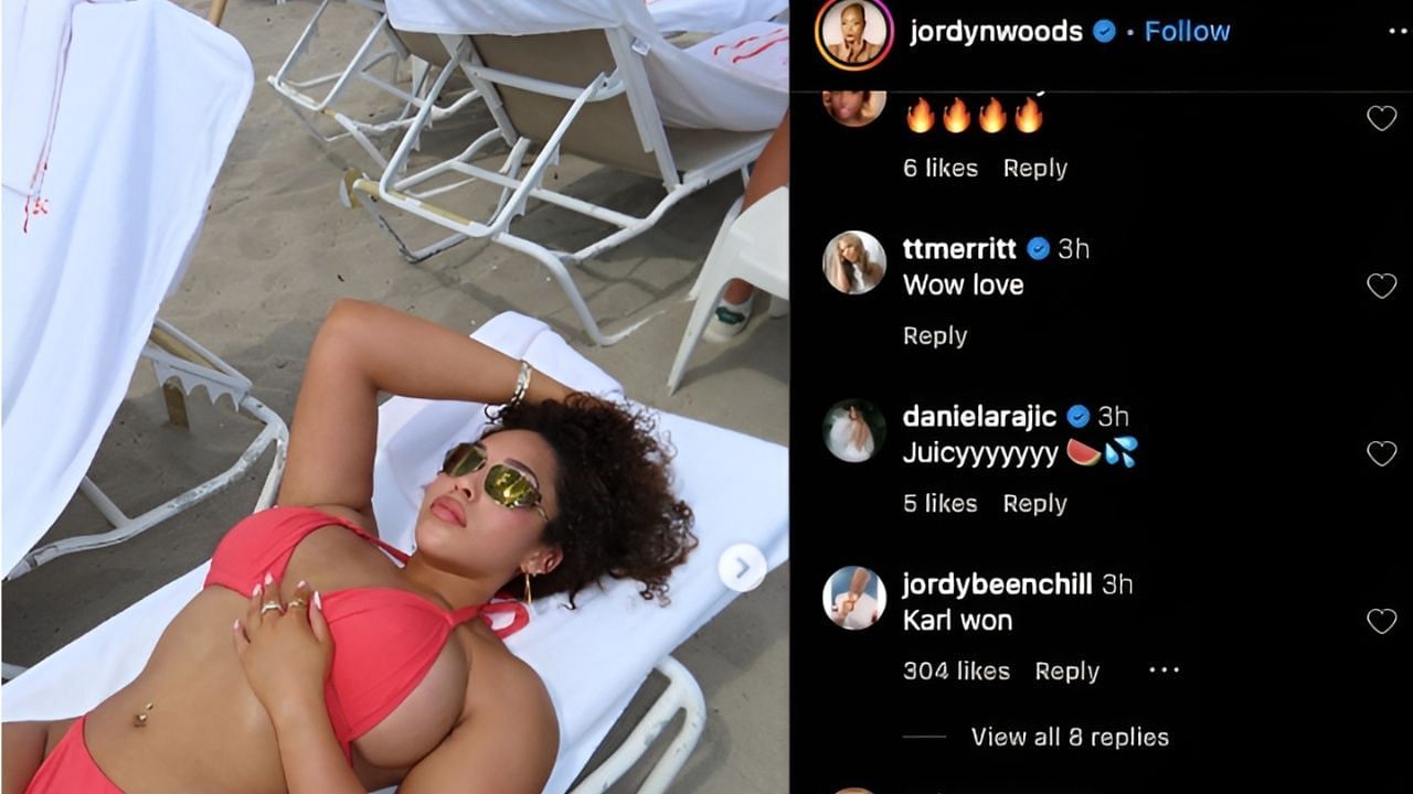 [Rajic&#039;s comment on Jordyn Woods&#039; post]