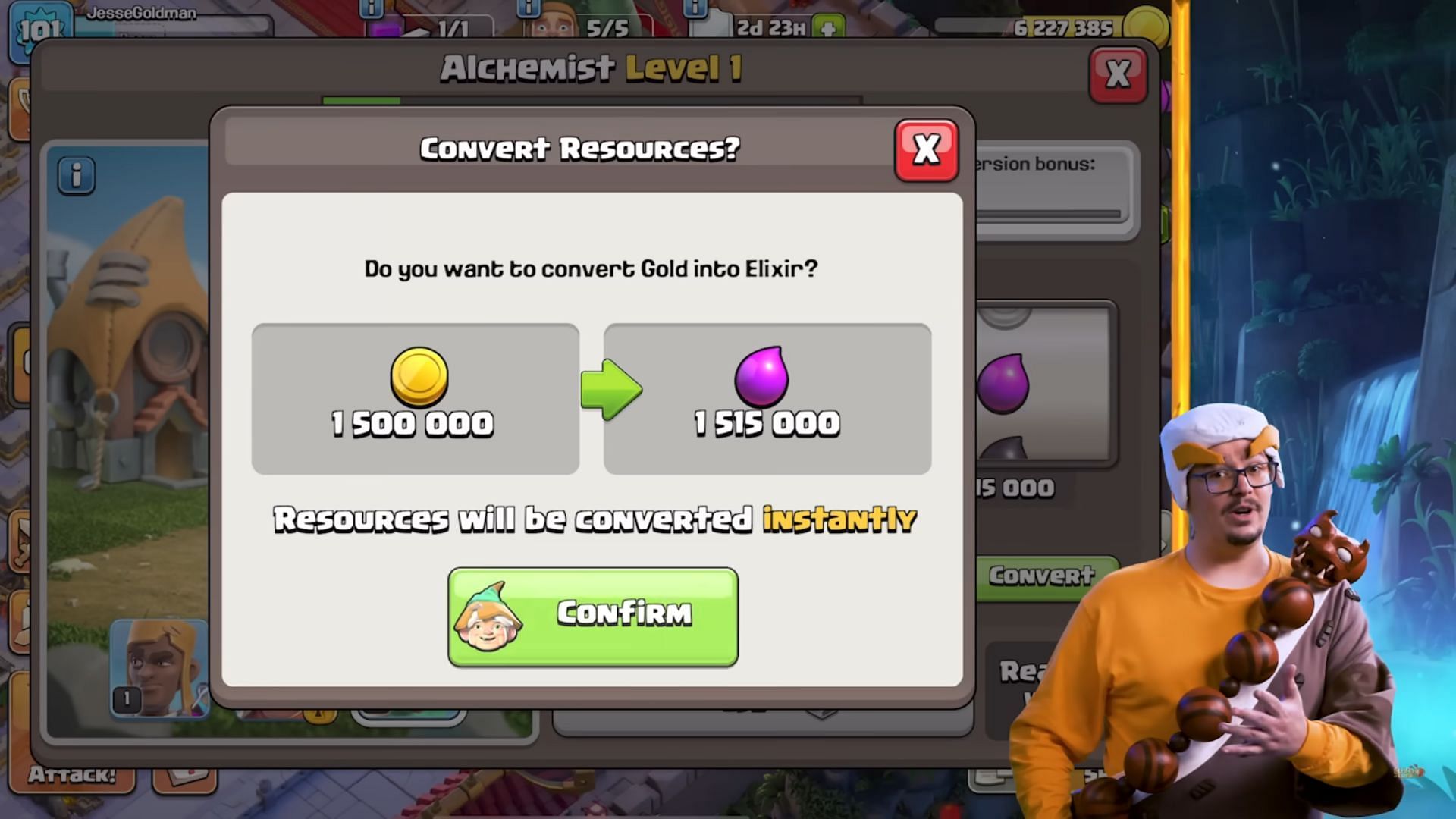 Resource conversion details (Image via Supercell)