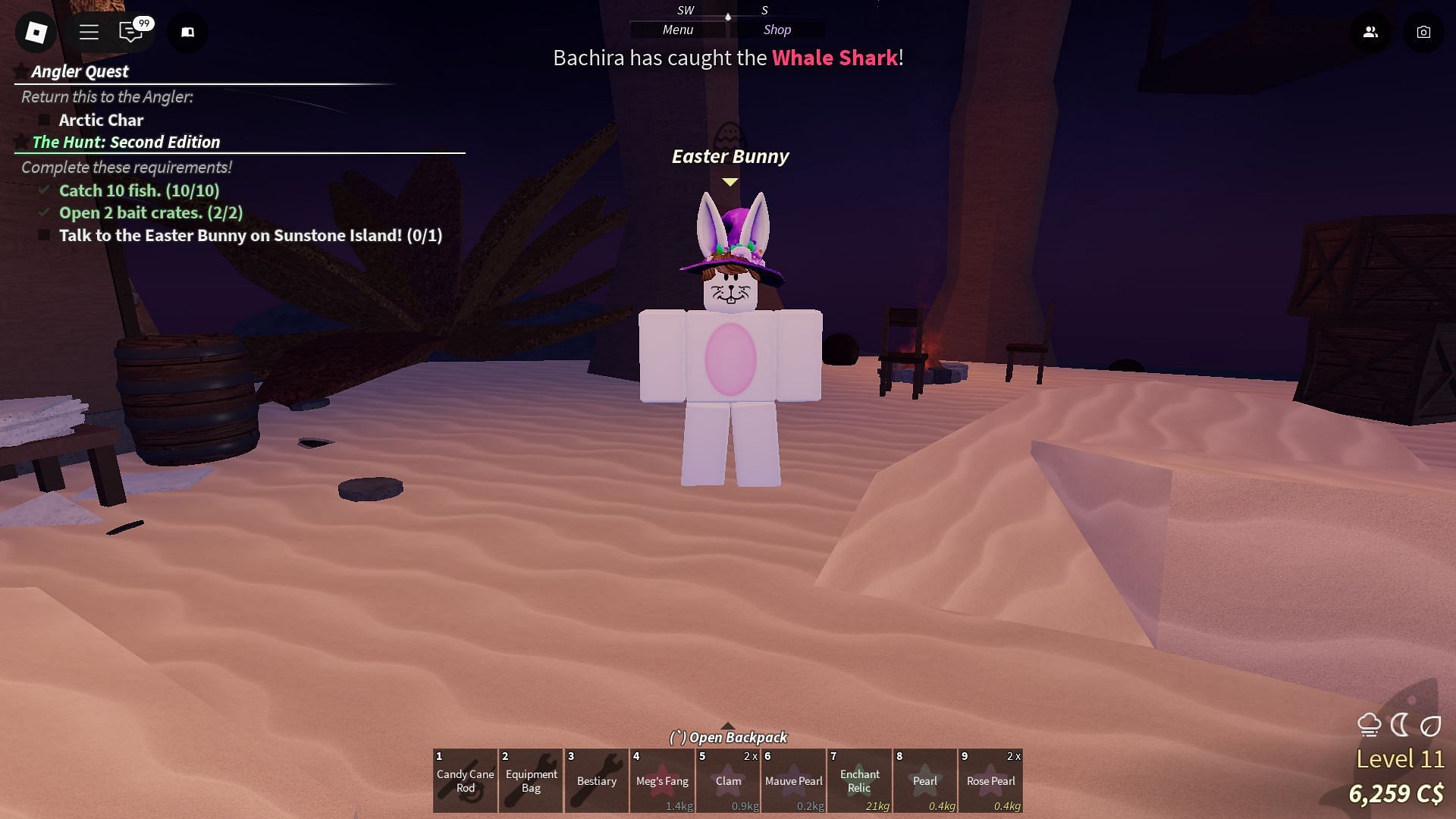 The Easter Bunny NPC on Sunstone (Image via Roblox)