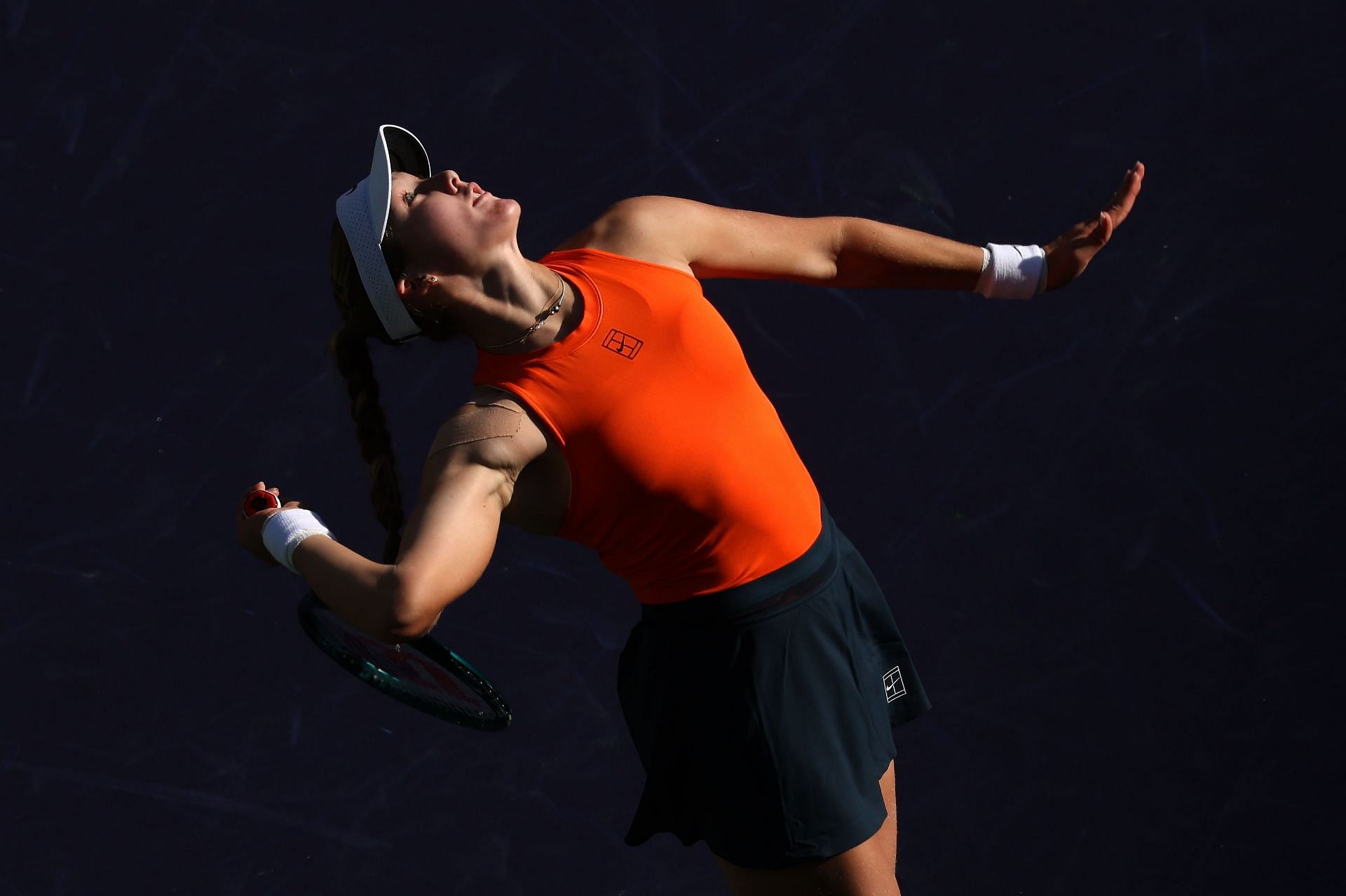 Andreeva in action at the BNP Paribas Open (Image Source: Getty)