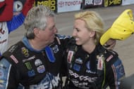 John Force with daughter Courtney Force at NHRA's Toyota Nationals - Source: Getty
