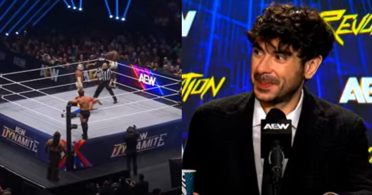 Dynamite arena (left) and Tony Khan (right) [Source: AEW YouTube]