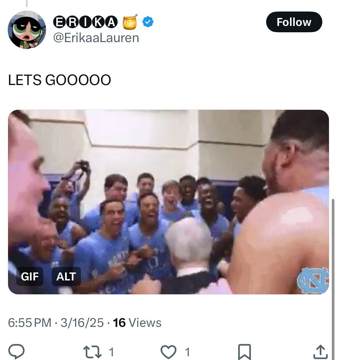 A Tar Heels fan reacts to news of the team&#039;s March Madness bid