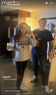 Jordon Hudson and Bill Belichick. (via @jordon on Instagram)