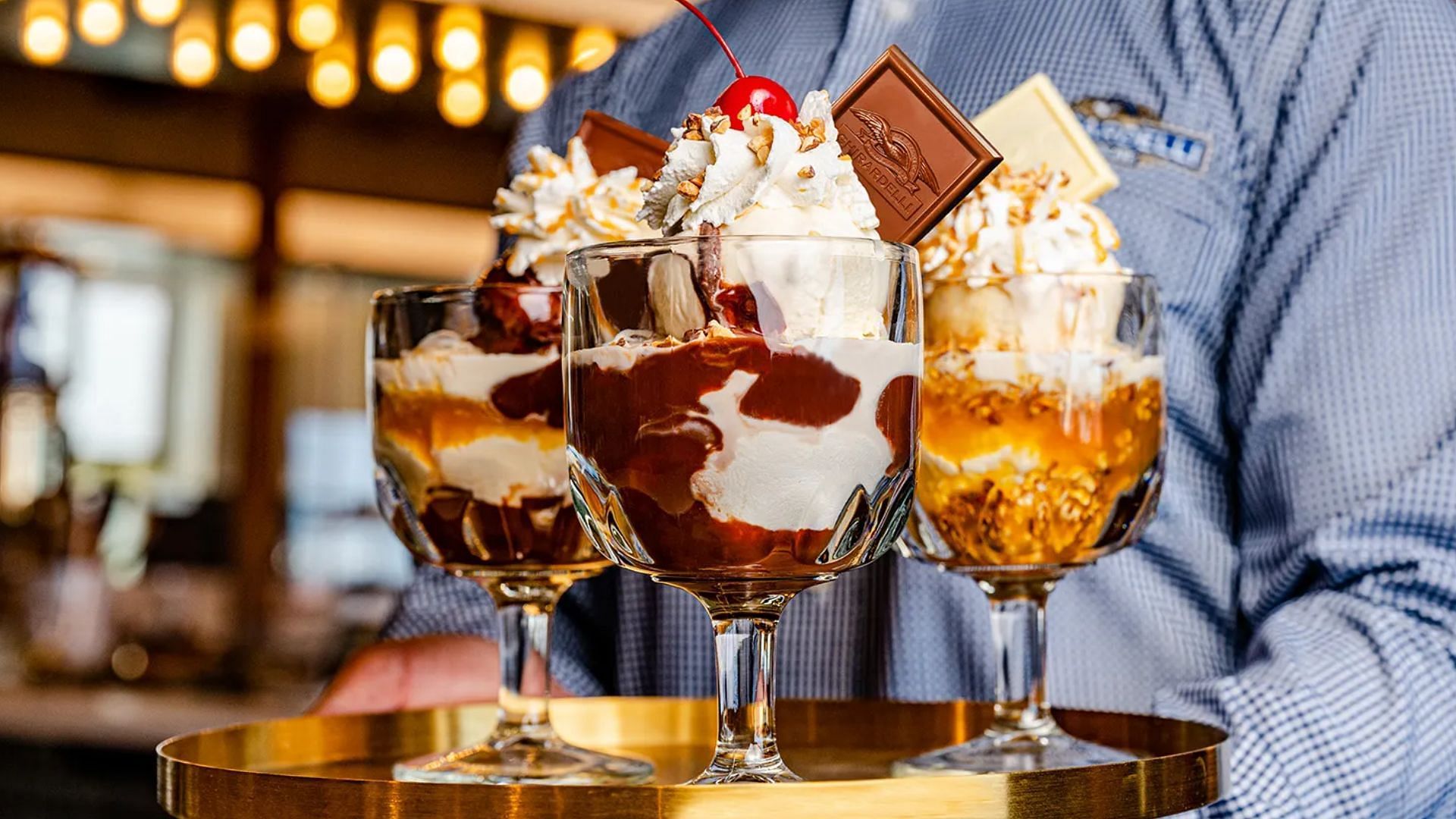 Dubai Chocolate Sundae will be available in San Francisco and New York City (Image via Ghirardelli)