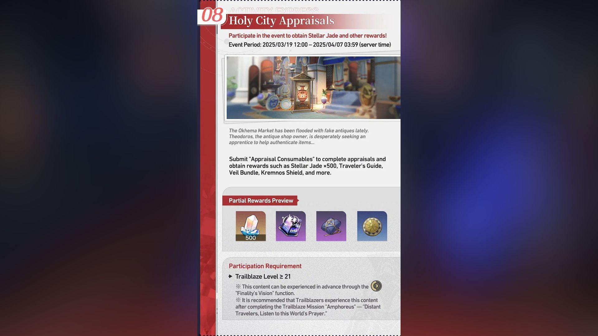 The Holy City Appraisals event (Image via HoYoverse)