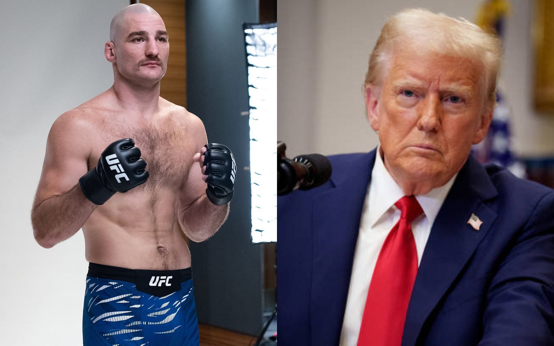 Sean Strickland (left) believes Donald Trump (right) will balance out the reported wealth gap in the United States. [Images courtesy: @ufceurasia on Instagram and Getty]