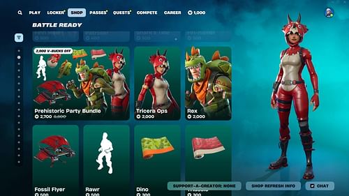 You can now purchase the Tricera Ops and Rex skins in Fortnite (Image via Epic Games)