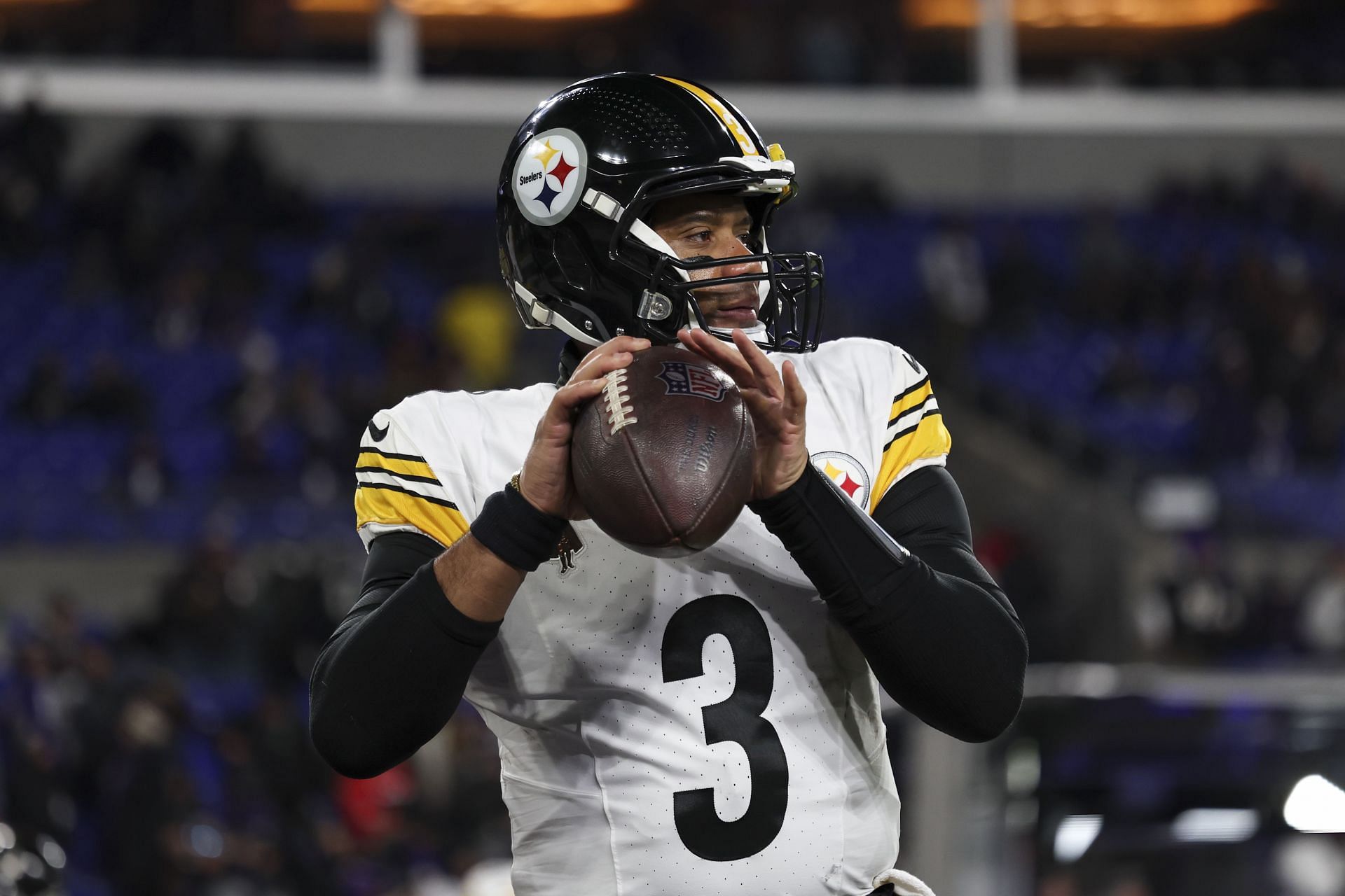 Russell Wilson during AFC Wild Card Playoffs: Pittsburgh Steelers v Baltimore Ravens - Source: Getty