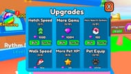Buy different Upgrades by using Gems (Image via Roblox)