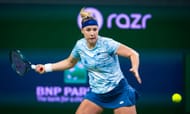 Blinkova plays a forehand in the BNP Paribas Open - Source: Getty