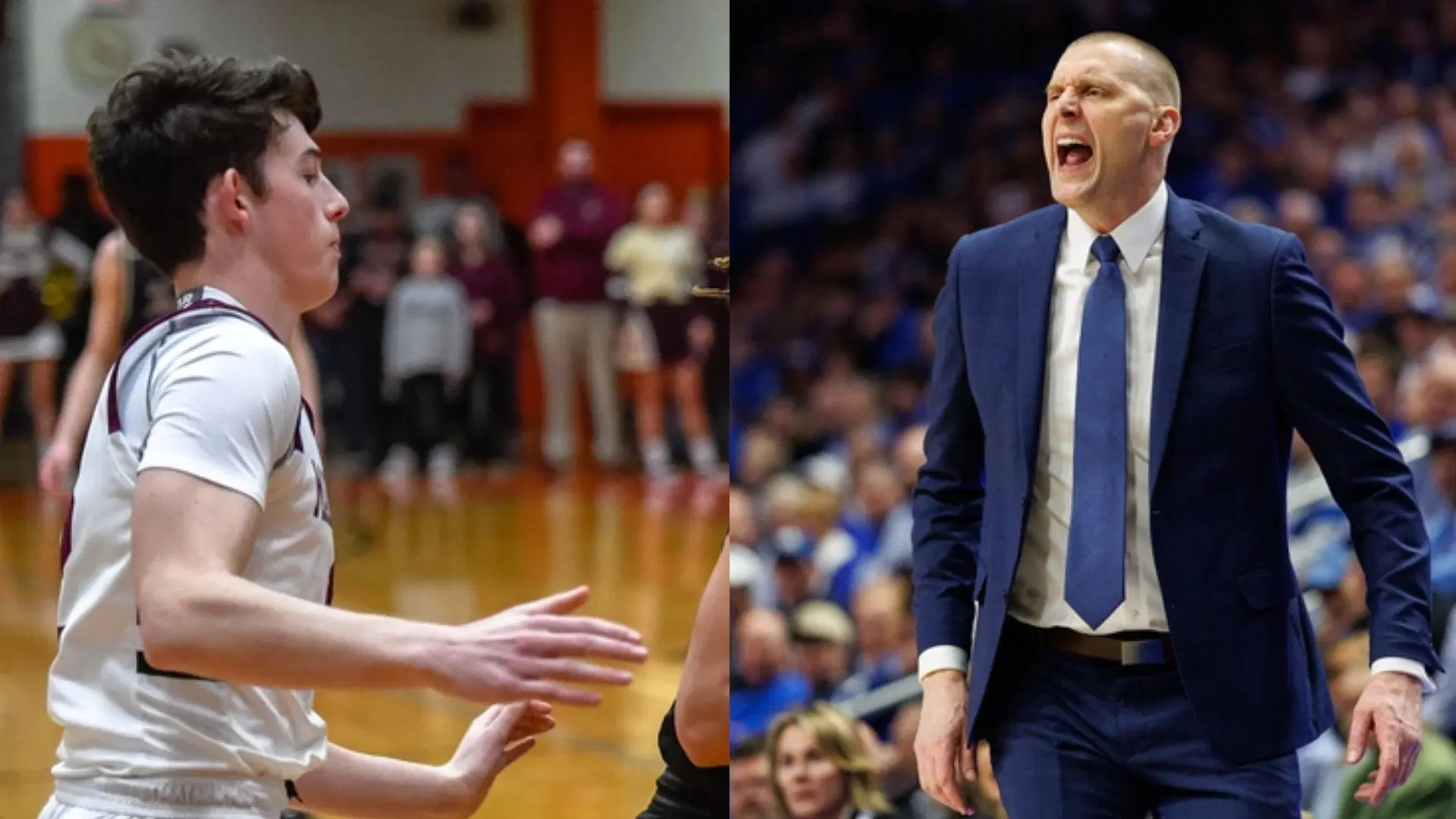 Zach Tow and Kentucky coach Mark Pope 