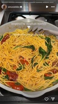 Simone Biles' one pot pasta; Instagram - @simonebiles