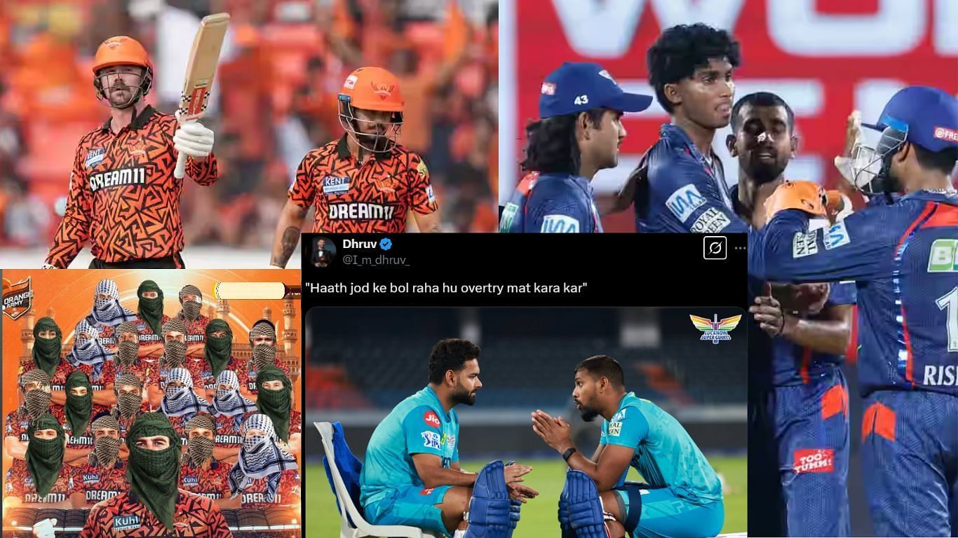 सनराइजर्स हैदराबाद बनाम लखनऊ सुपरजायंट्स मैच (Photo Credit_iplt20.com, X/@Cricket_Core, X/@I_m_dhruv_)