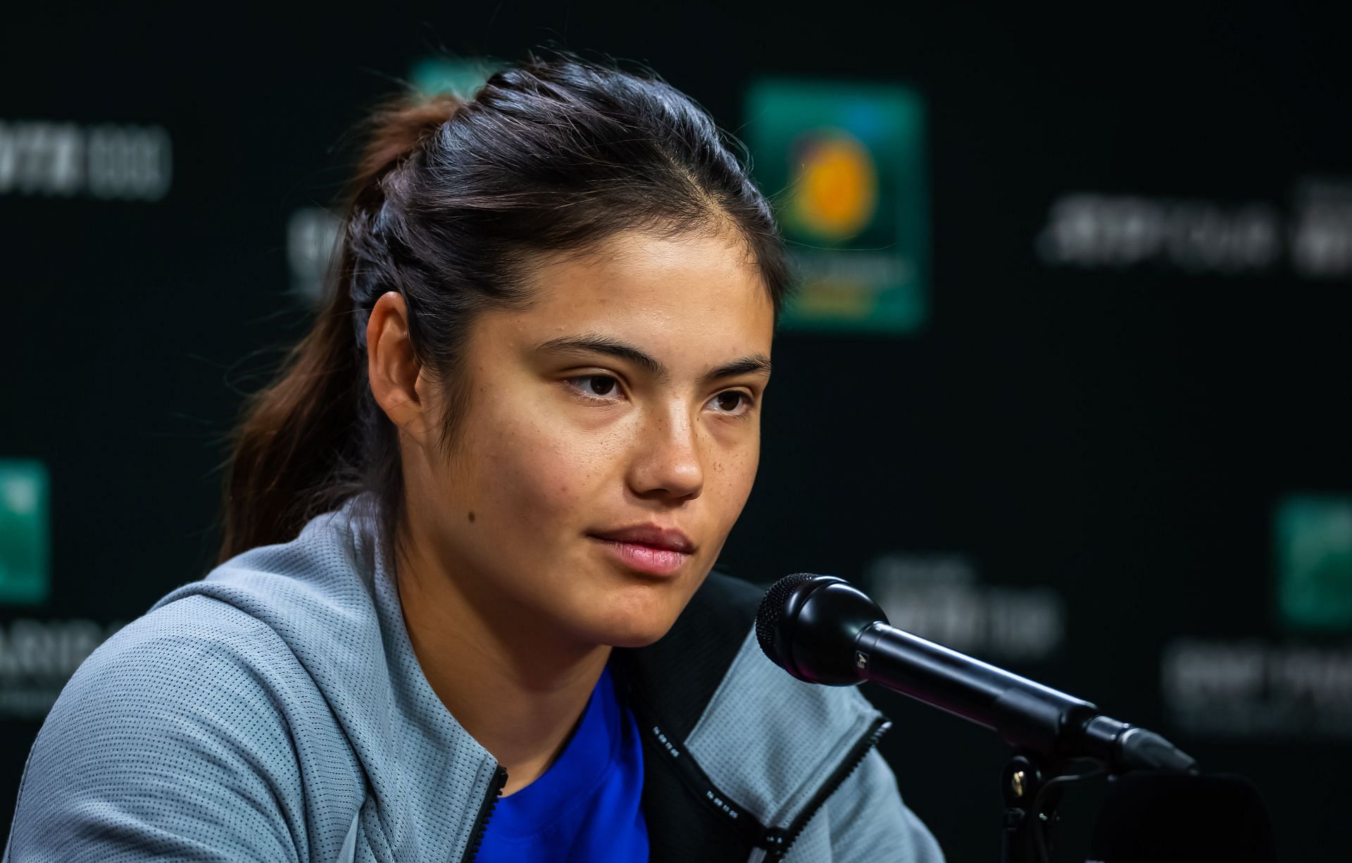 In Emma Raducanu during a press conference in the BNP Paribas Open - Source: Getty