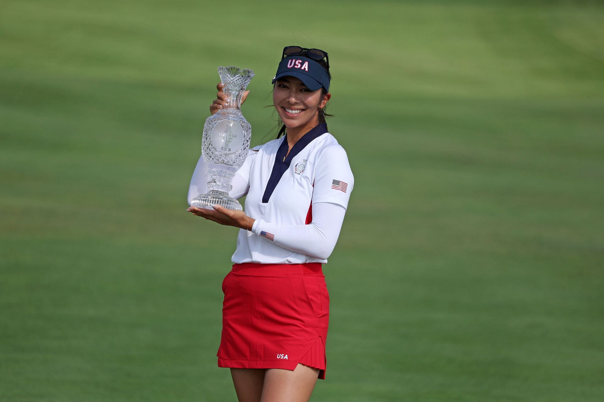 Alison Lee after the Americans won the 2024 Solheim Cup (via Getty)