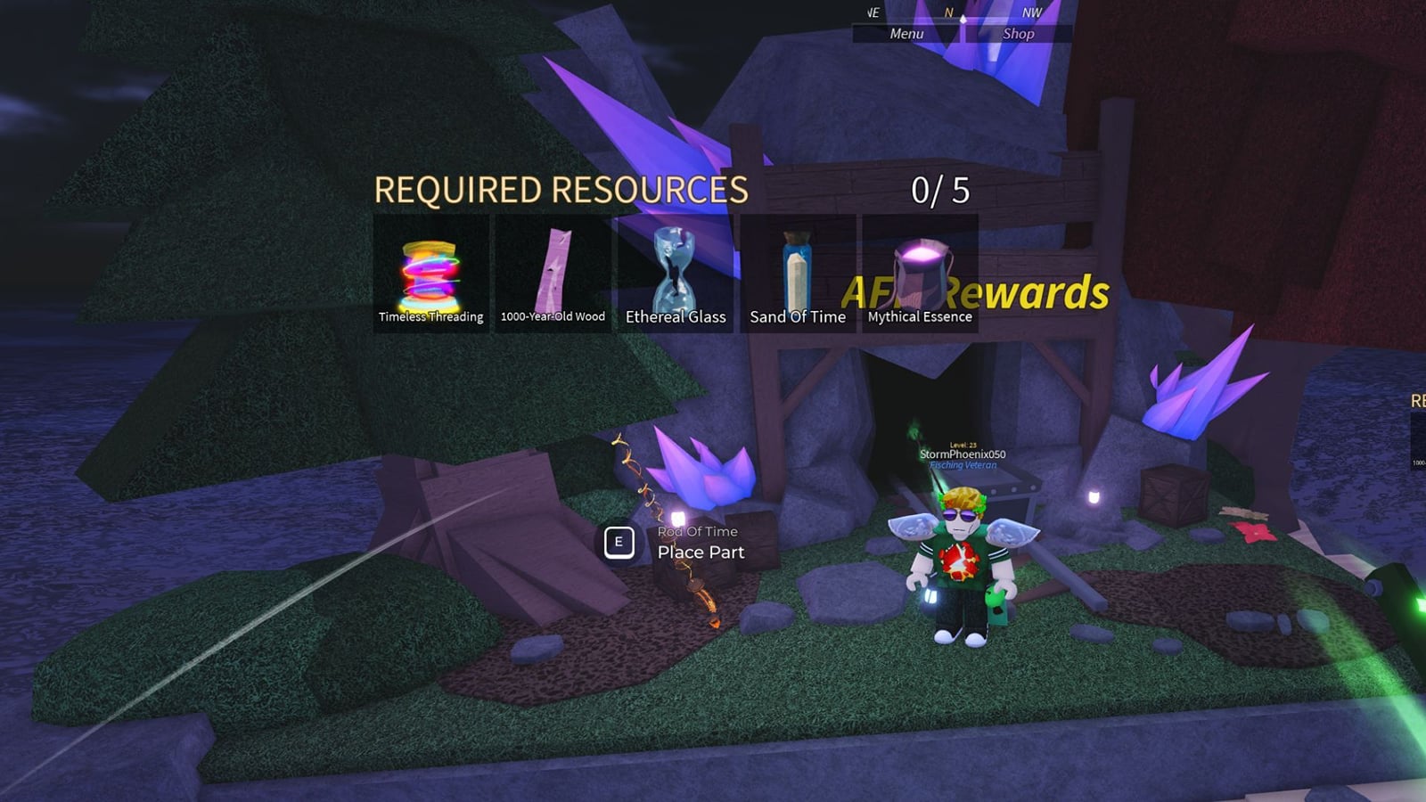 How to craft Rod of Time and Hourglass Boat in Fisch
