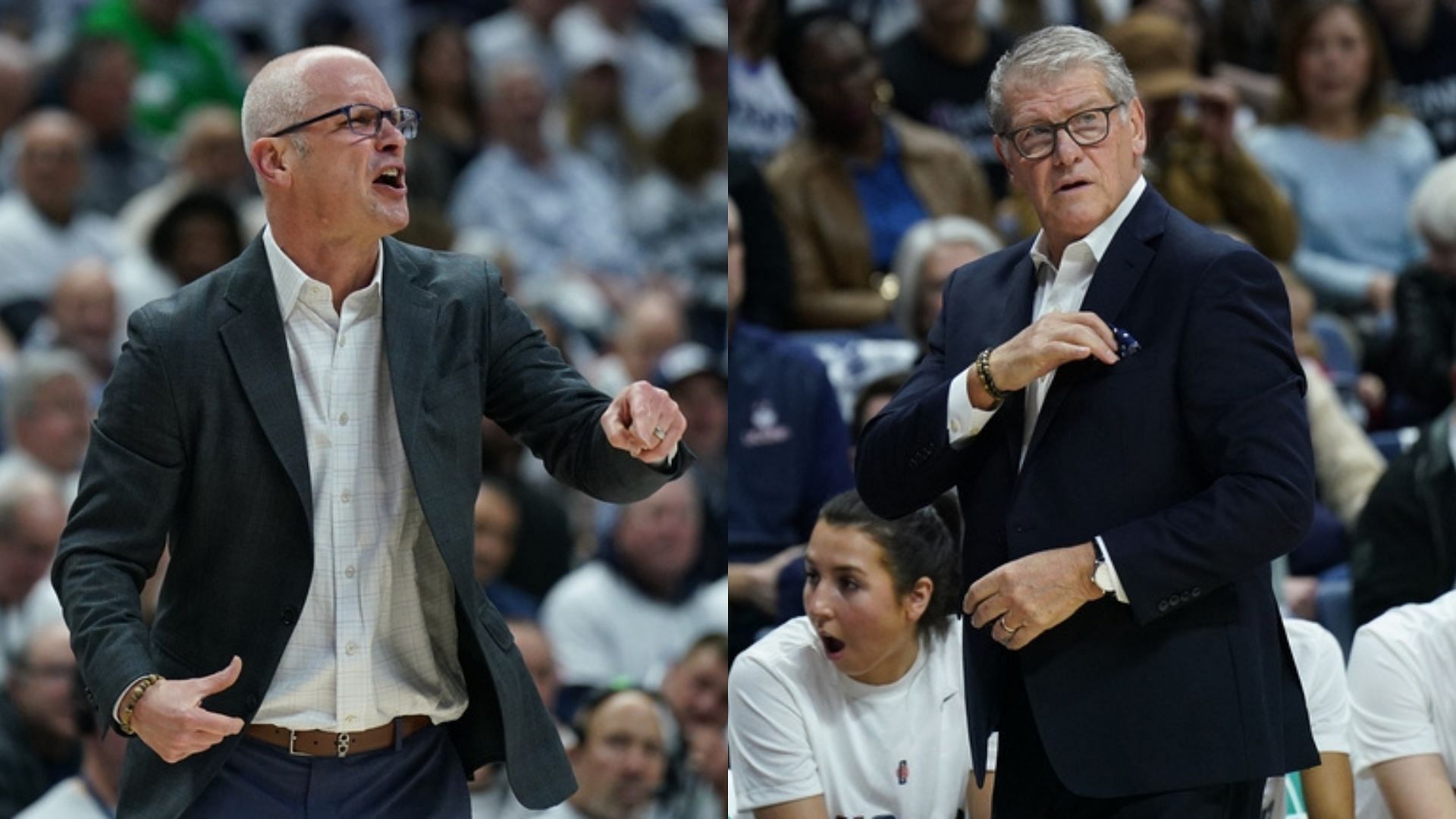 UConn coaches Dan Hurley and Geno Auriemma. Source: Imagn