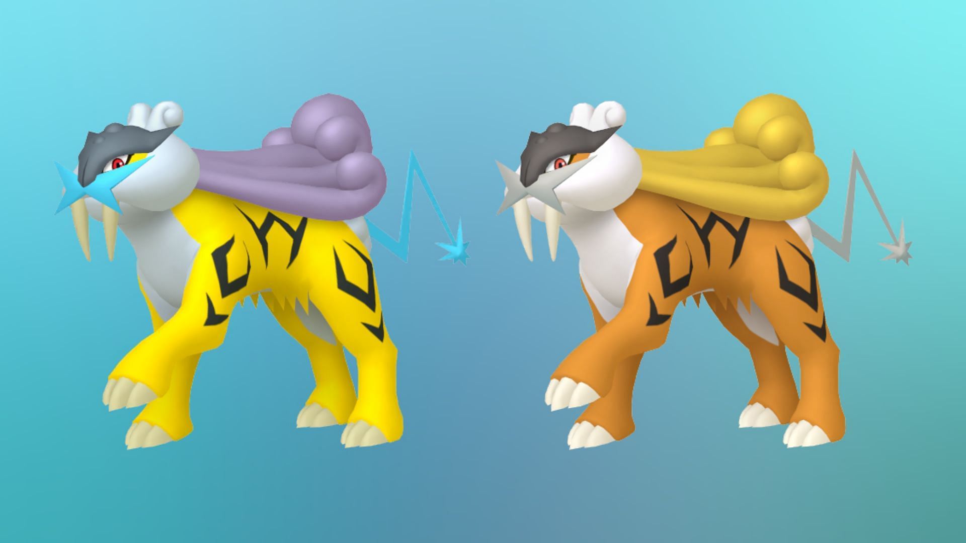 Shiny Raikou comparison (Image via TPC)