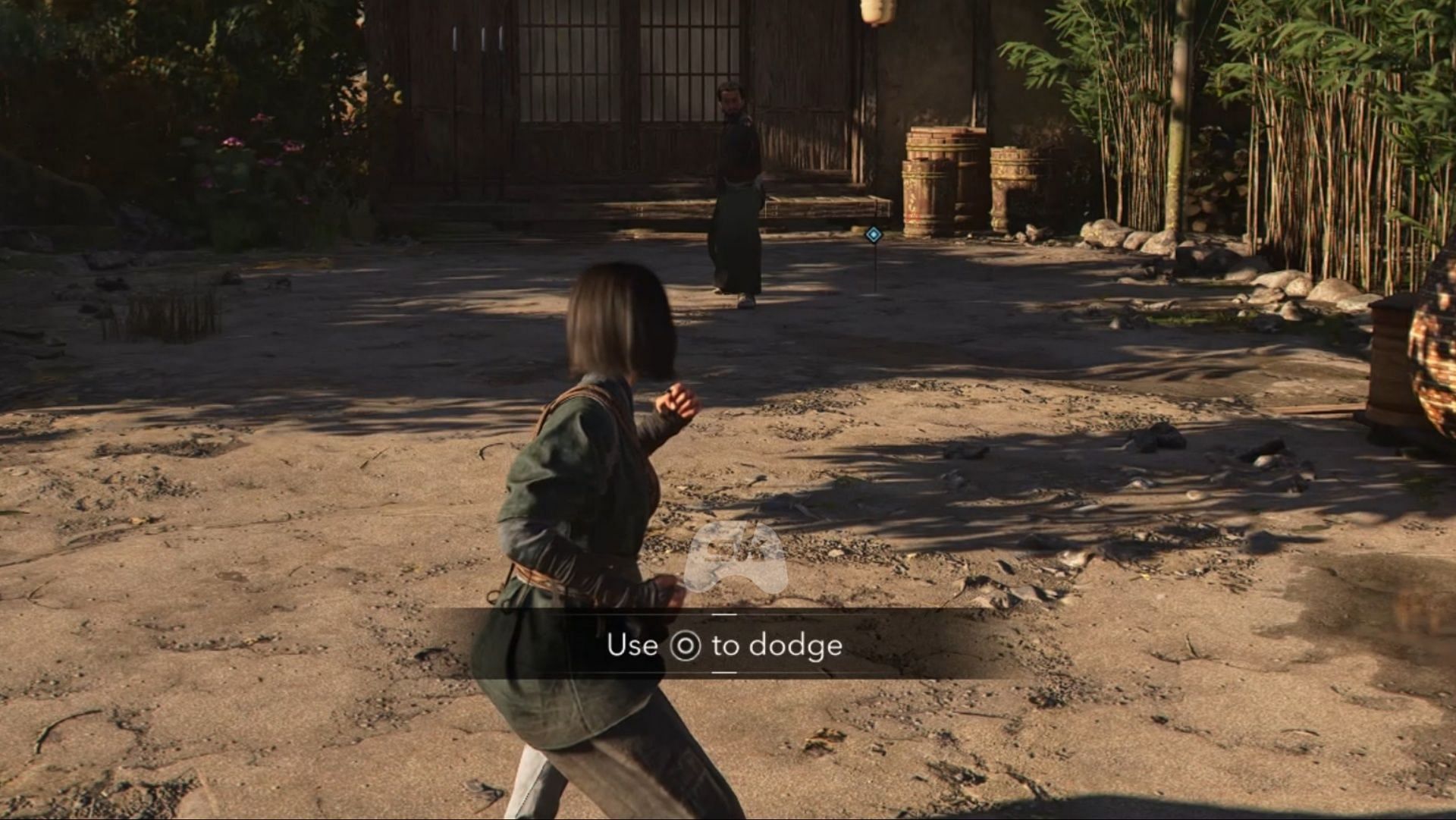 Practice duel between Naoe and Nagato in Assassin&#039;s Creed Shadows (Image via Sportskeeda Gaming || Ubisoft)