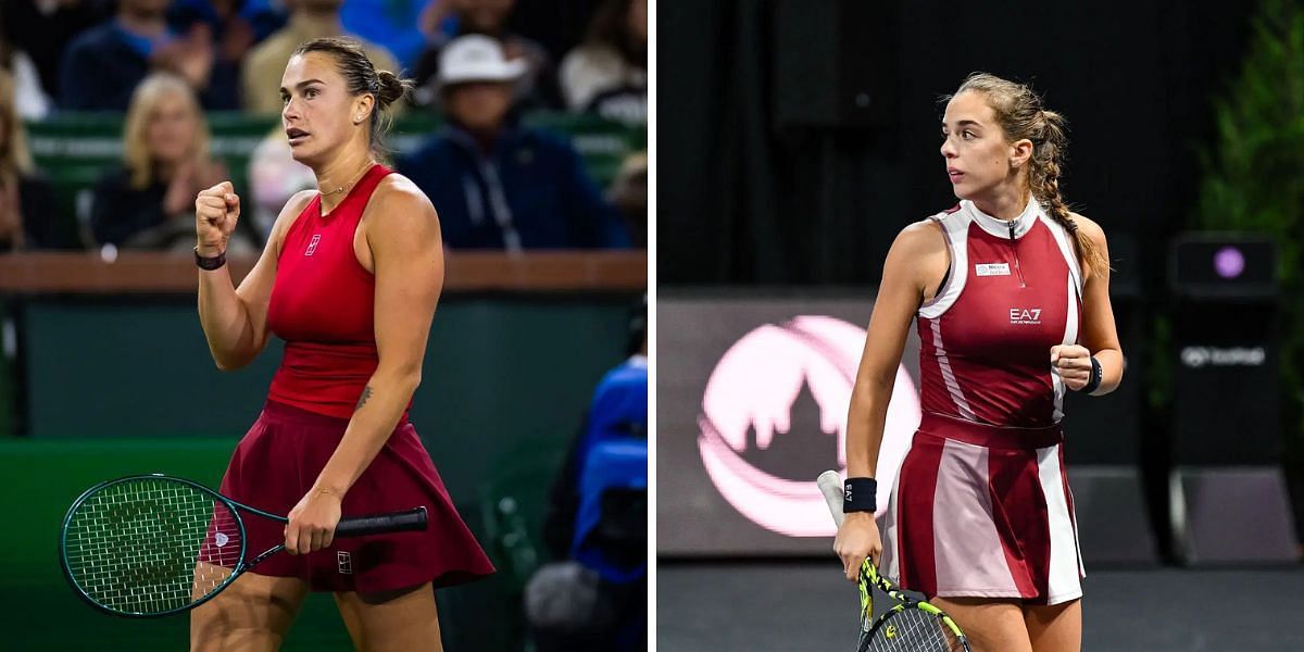 Aryna Sabalenka (L) and Lucia Bronzetti (R) (Image Source: Getty)