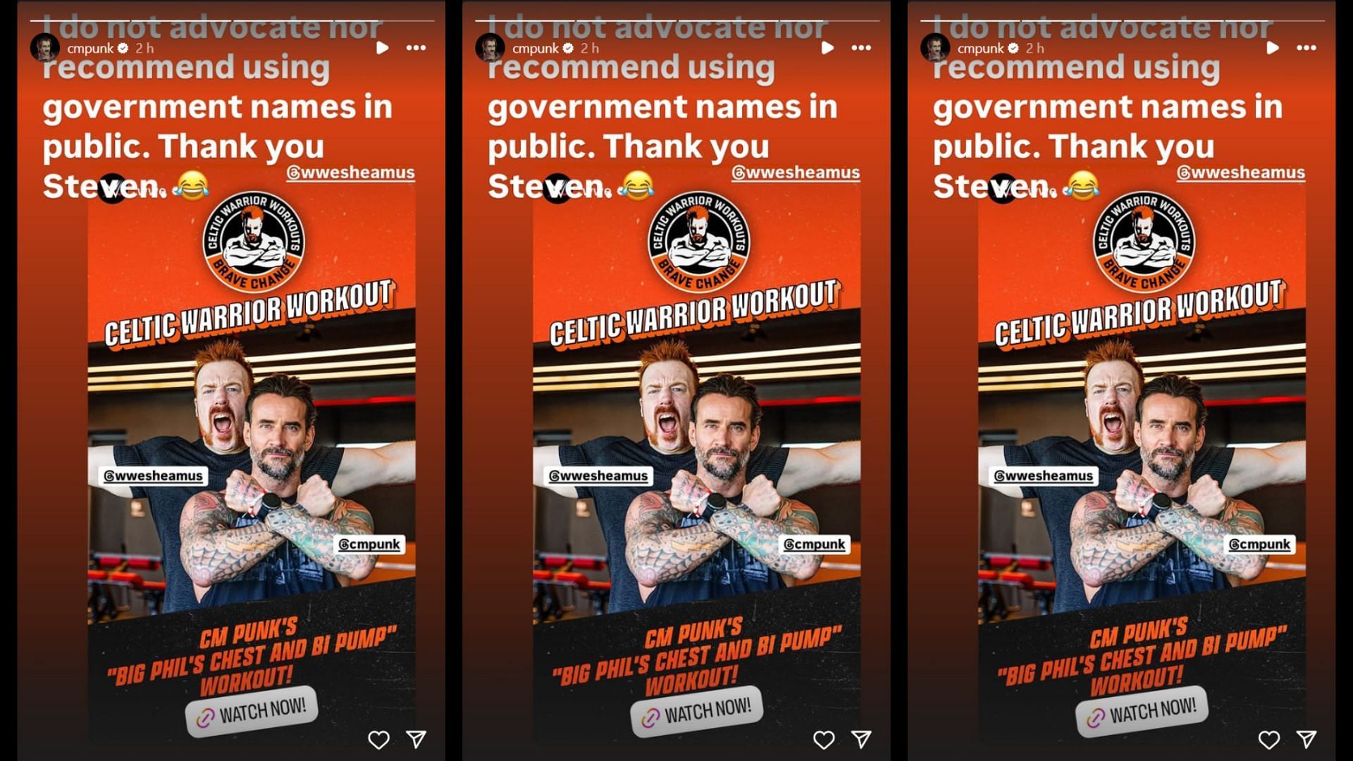 CM Punk&#039;s message to Sheamus. [Photo Credits: Screenshot of Punk&#039;s Instagram story]