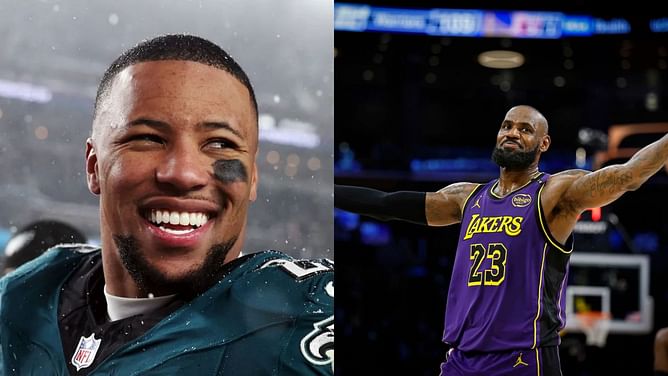 LeBron James relives the crazy moment when Saquon Barkley pulled off a ridiculous hurdle in his shoes