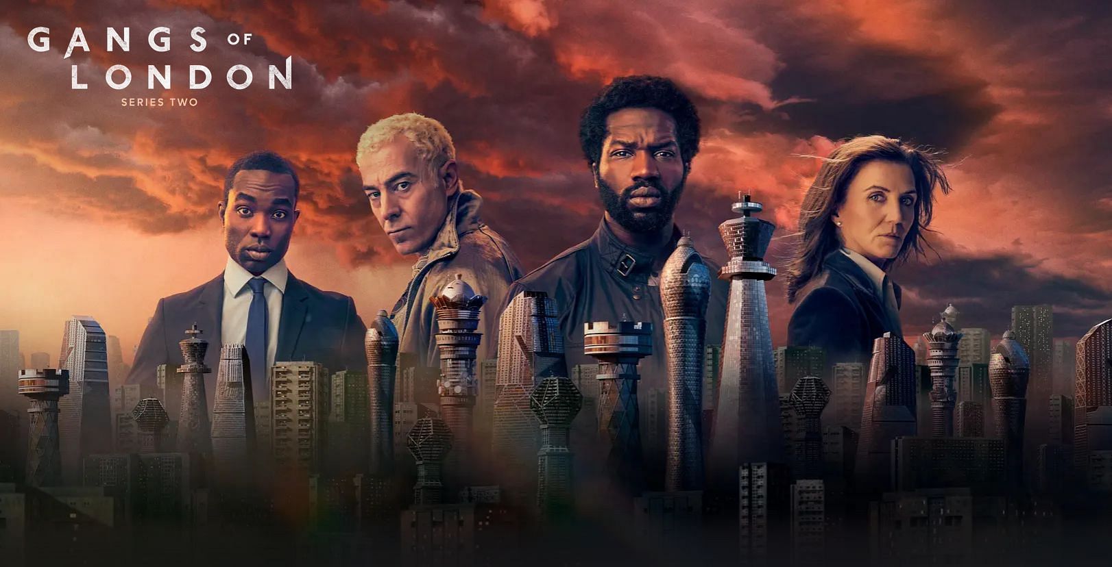 A poster for the second season of Gangs of London. (Image via Apple TV)