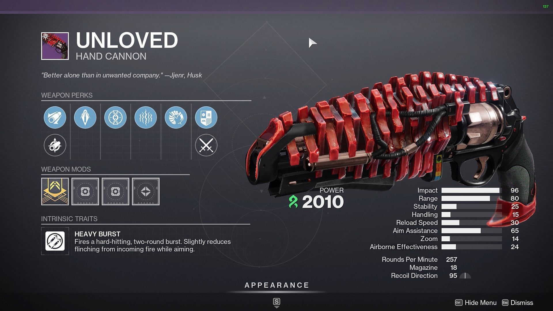 Unloved in Destiny 2 (Image via Bungie)