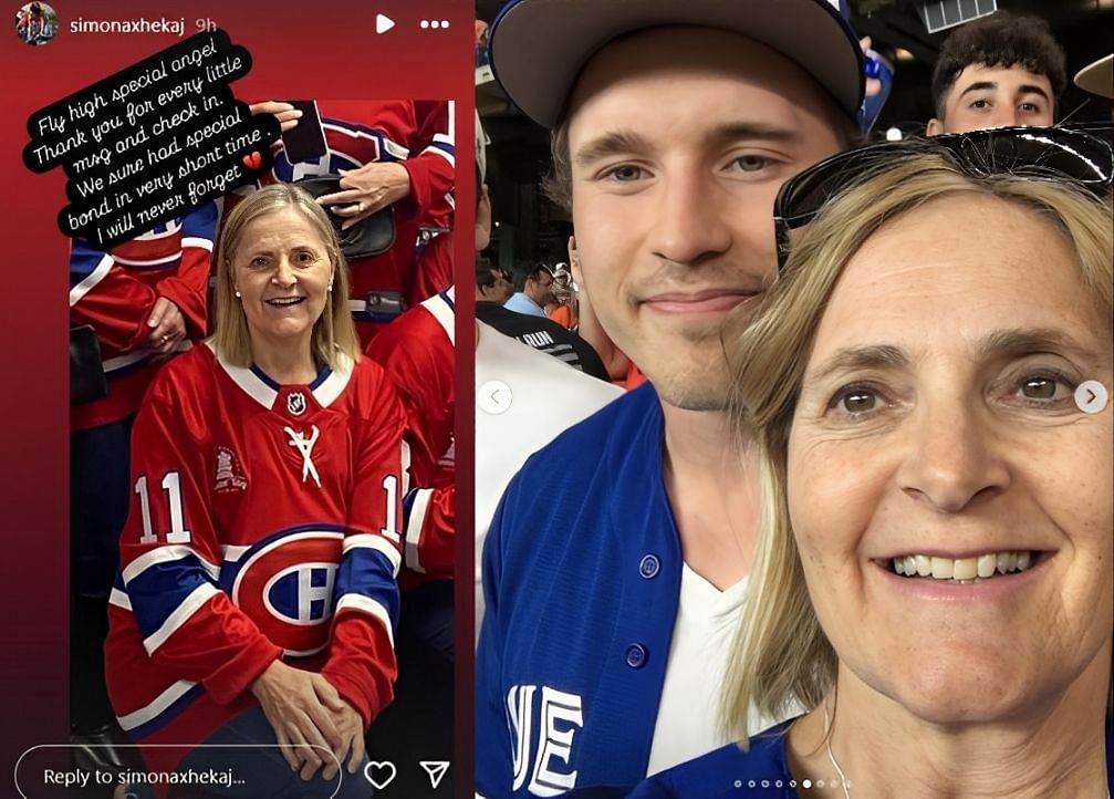 Arber Xhekaj&rsquo;s mother shares heartfelt tribute to Brendan Gallagher&rsquo;s late mom (Image via Instagram/@simonaxhekaj and @bgally.11)