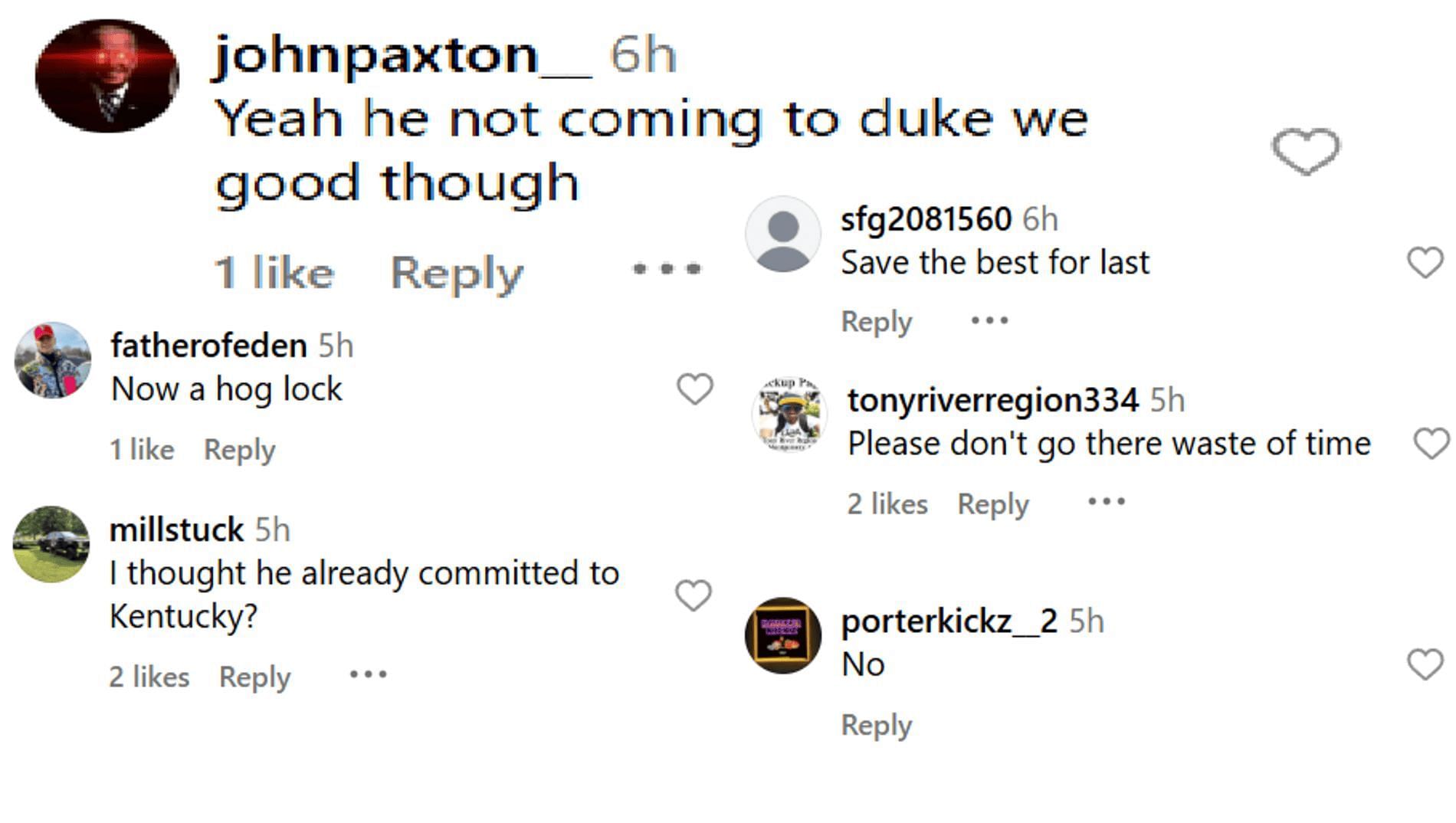 Hoops fans react to Nate Ament&#039;s official visit to Arkansas (source: Instagram/ on3recruits)