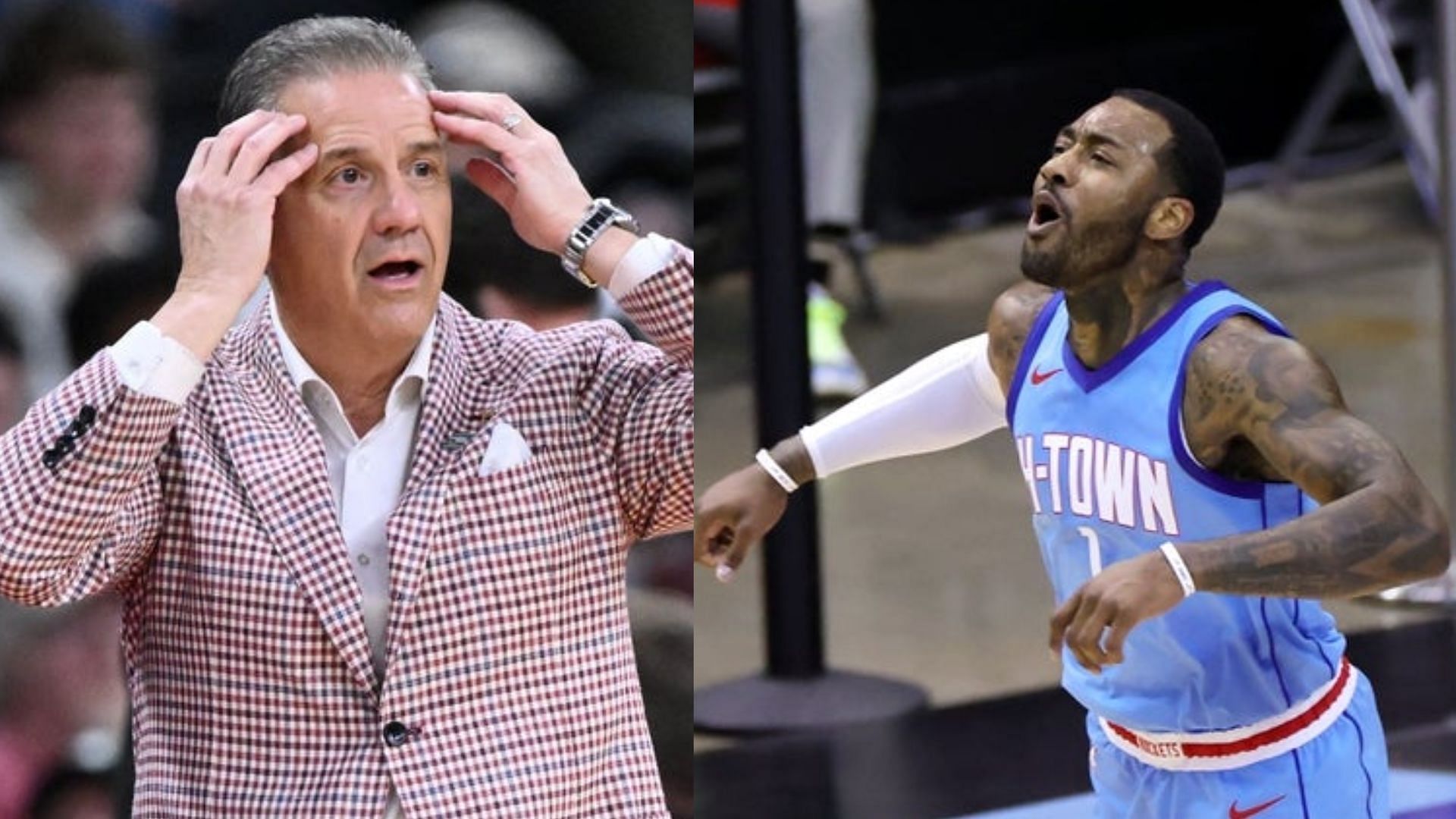 Arkansas coach John Calipari and John Wall