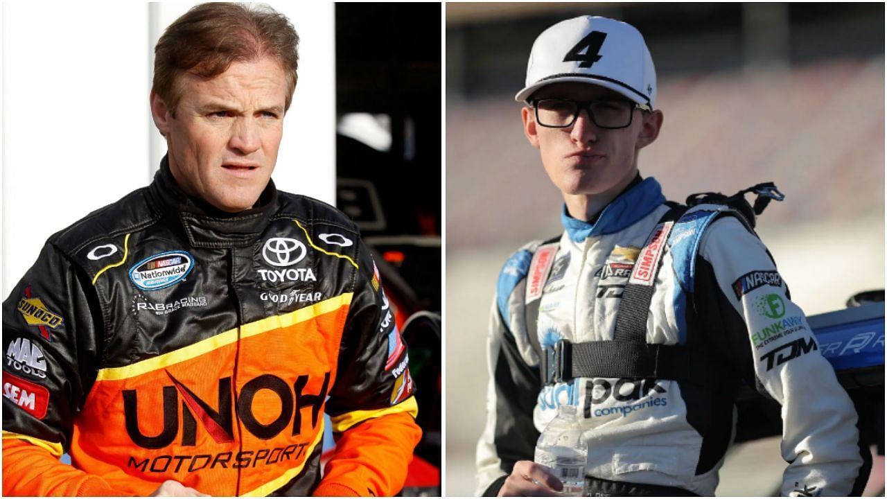 Kenny Wallace offers support to Parker Retzlaff. ( Both images via Getty )