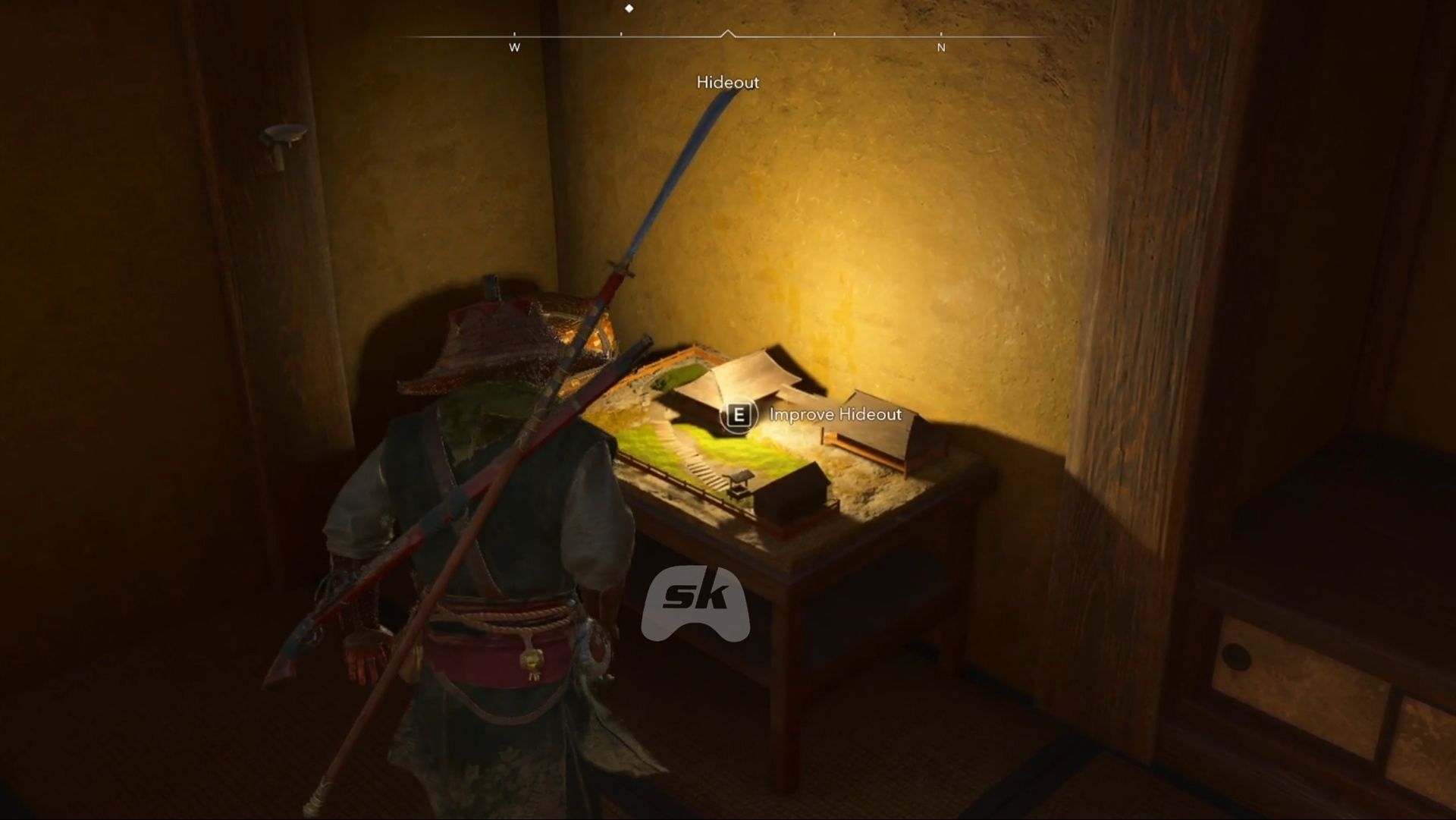 Interact with this table to customize the Hideout in Assassin&#039;s Creed Shadows (Image via Sportskeeda Gaming || Ubisoft)