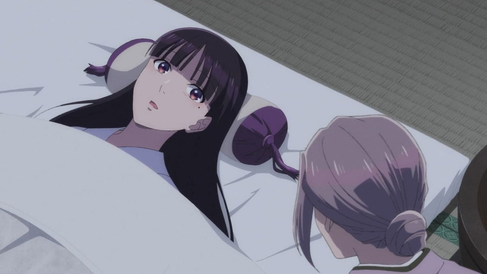 Miyo wakes up in the episode (Image via Kinema Citrus)