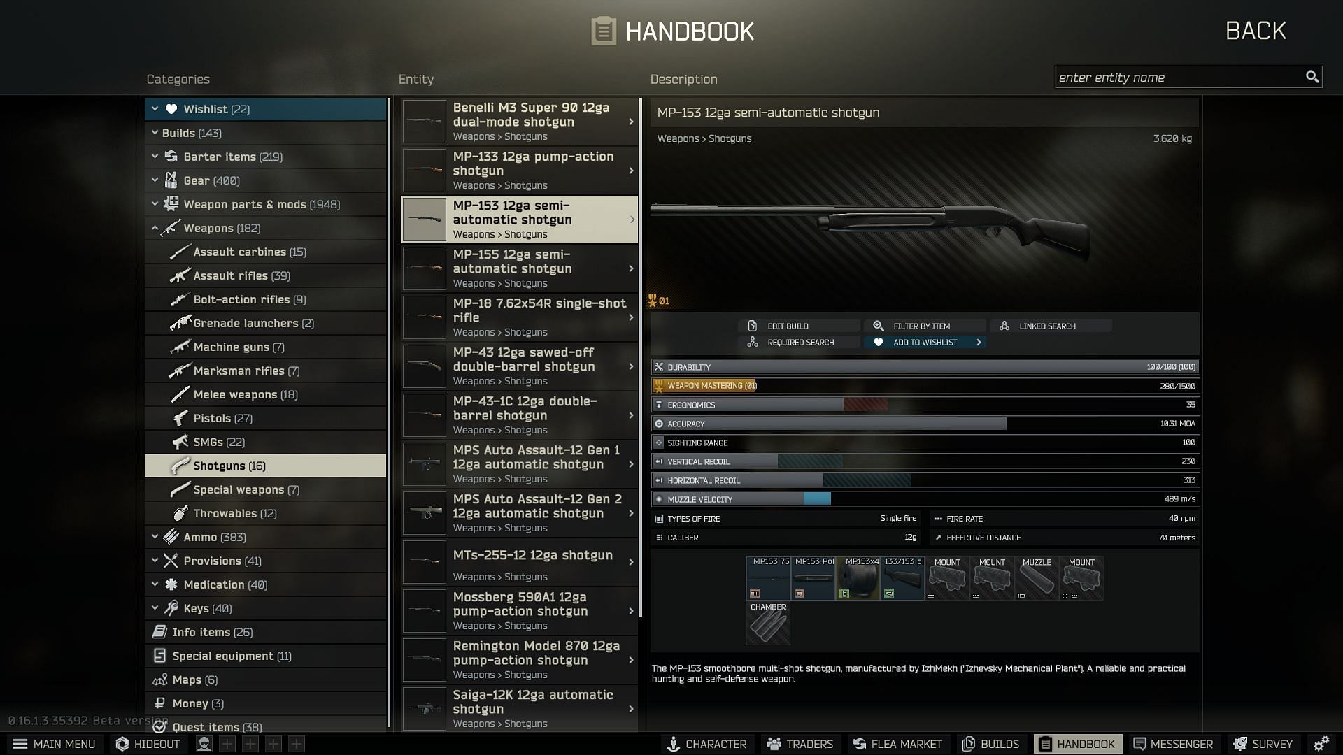 MP-153 is one of the best 12ga Shotguns in Escape from Tarkov (Image via Sportskeeda Gaming || Battllestate Games)