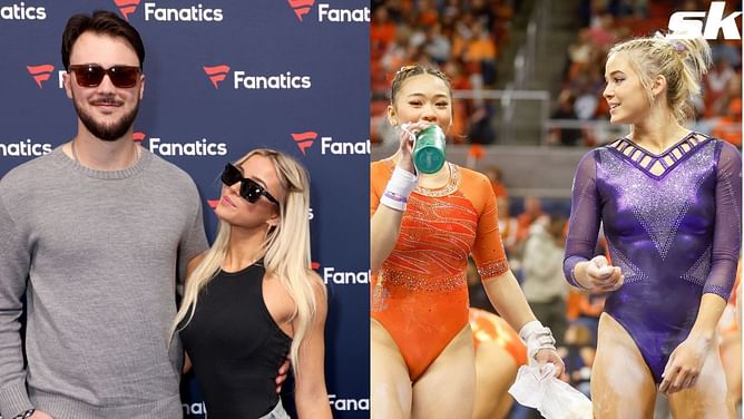 Paul Skenes' girlfriend Olivia Dunne drops 3-word reaction as she shares smiles with Olympian Sunisa Lee at LSU vs Auburn SEC meet