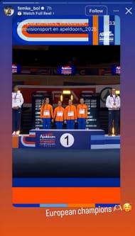 Screenshot of Femke Bol's Instagram Story/ Source: Instagram/ @femke_bol