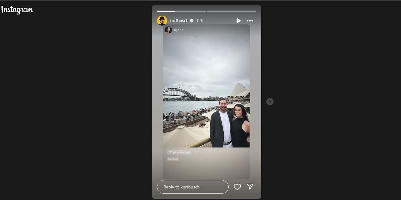 Busch&#039;s Instagram story. Source: @kurtbusch on Instagram