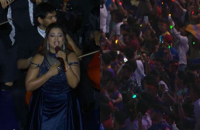 Shreya Ghoshal lights up IPL 2025 opening ceremony with 'Maa Tujhe Salaam' song at Eden Gardens [Watch]