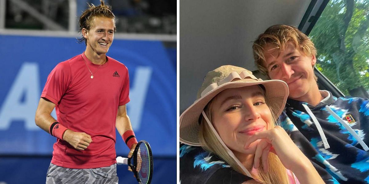 Sebastian Korda (L) with girlfriend Ivana Nedved (R)- Source: Getty and Instagram