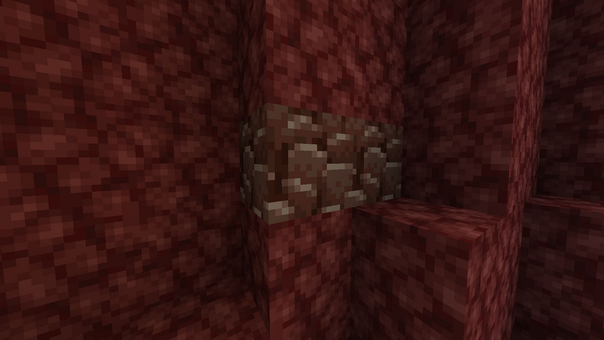 Ancient Debris is a rare Nether ore that contains netherite inside it (Image via Sportskeeda Gaming/Mojang Studios)