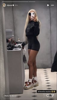 "Lil booties matter": DiJonai Carrington pairs body-fit black outfit with blunt comment