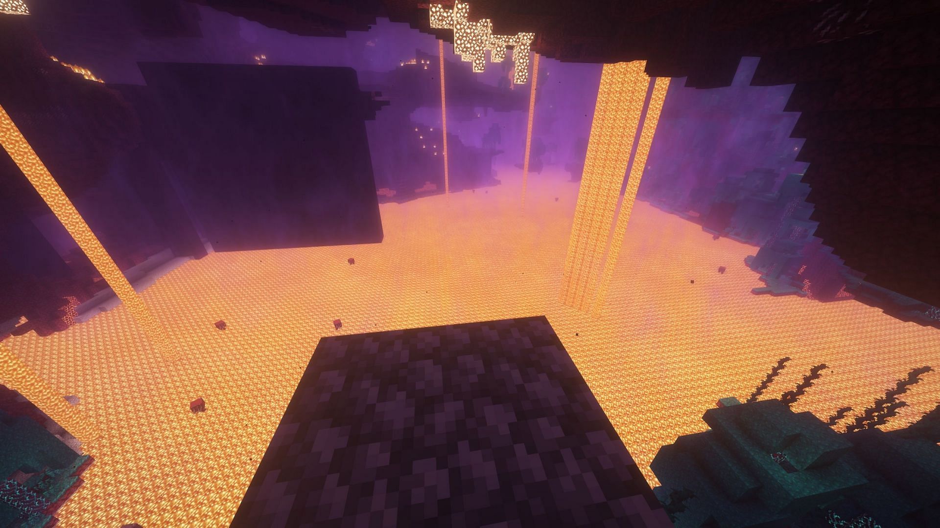 The Nether must be explored in order to get as many resources as possible (Image via Sportskeeda Gaming/Mojang Studios)