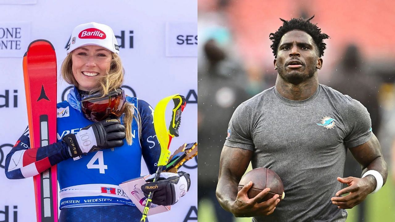 Mikaela Shiffrin and Tyreek Hill (Image via: Both Getty)