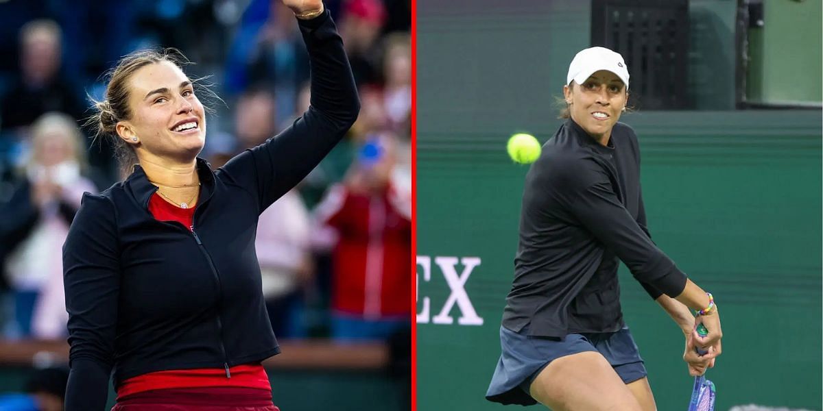 Aryna Sabalenka (L), Madison Keys (R) at the 2025 BNP Paribas Open | Getty